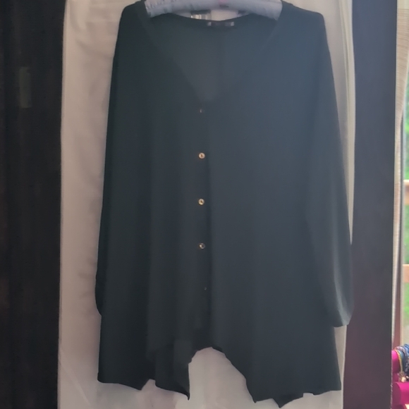 Sophisticated Black Button Down Shirt for Women - Picture 1 of 5